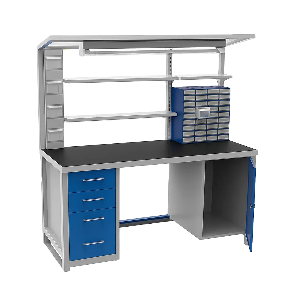 Banco de Trabajo con gavetas abiertas