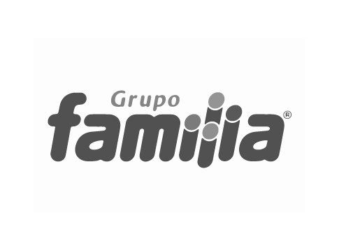 Un logotipo en blanco y negro para grupo familia sobre un fondo blanco.
