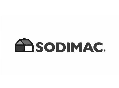 Un logotipo en blanco y negro para una empresa llamada sodimac.
