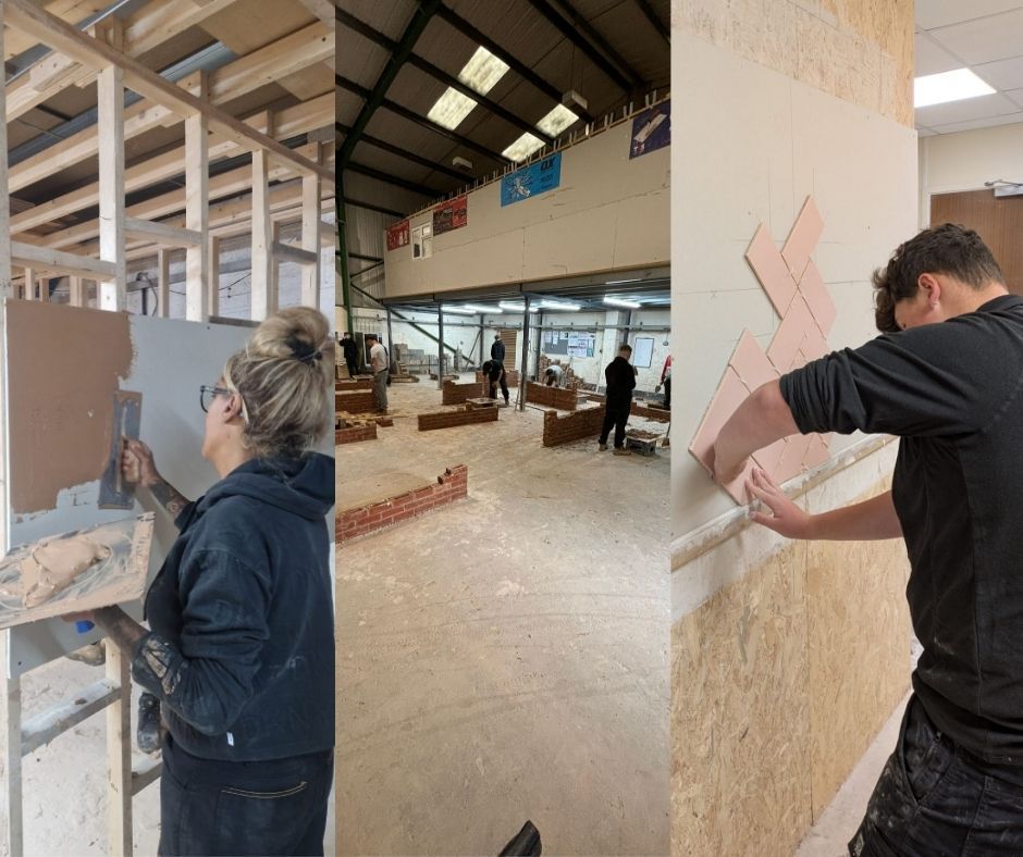 Learners at Chameleon School of Construction are practising hands-on construction skills.