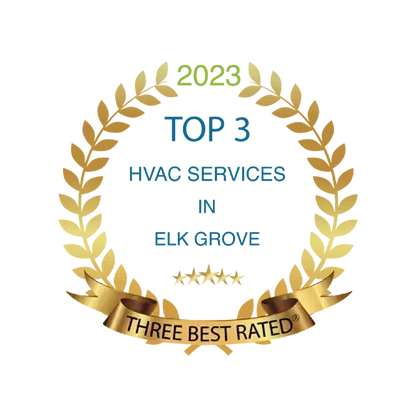 A logo for top 3 hvac services in elk grove