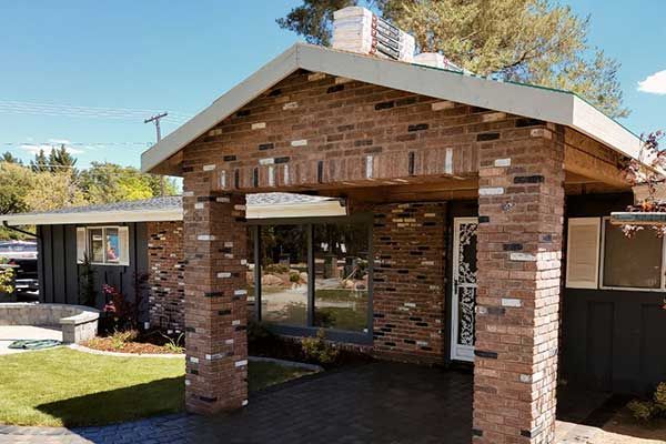 Brick house with a porch