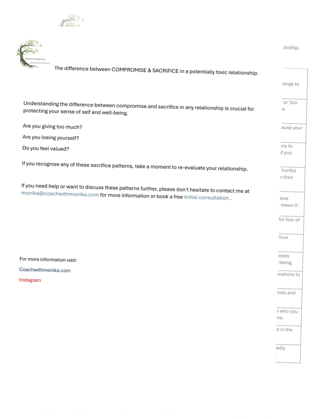 Letterhead with text: Thank you letter from a company about their services.