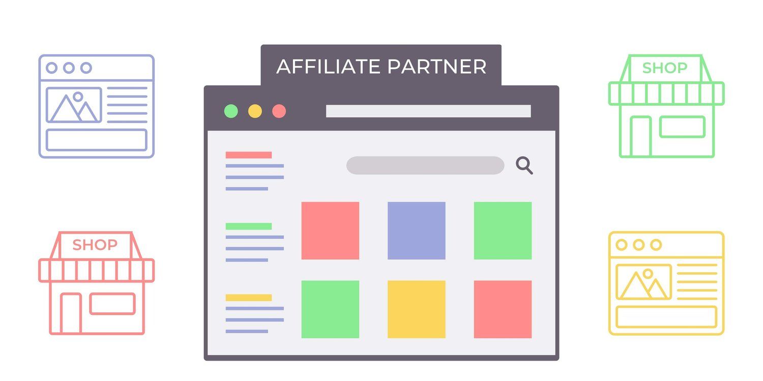 En grafik af en hjemmeside med en affiliate-partner.
