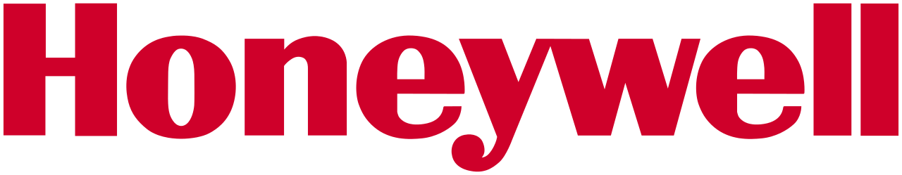 Logo Honeywell en rouge.