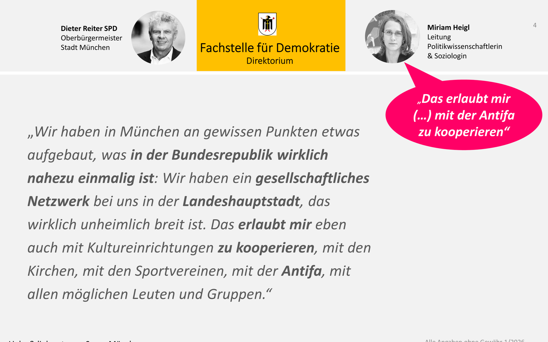 Fachstelle für Demokratie München Miriam Heigl & Oberbürgermeister Reiter