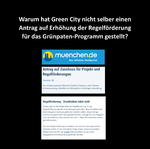 Fördergelder Green City e.V. Stadt München