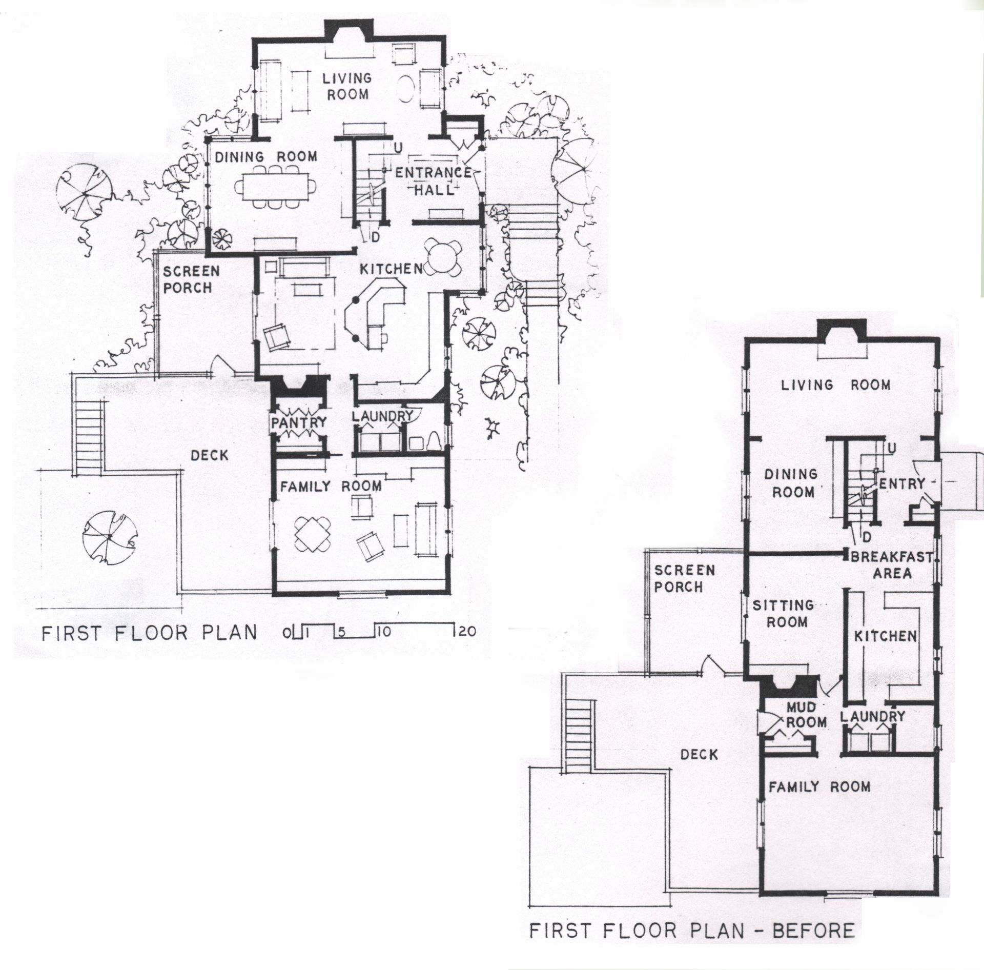 Floor plans side-by-side, labeled 