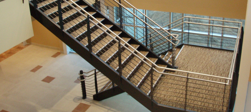 An Aerial View of A Staircase in A Building