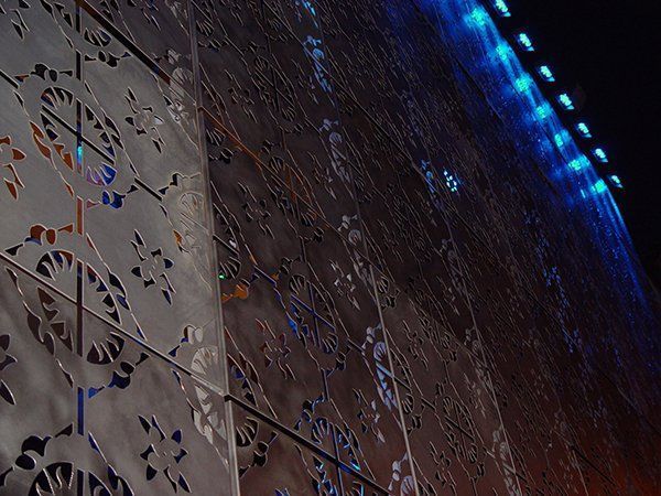 A Close up Of a Building with A Lot of Lights on It