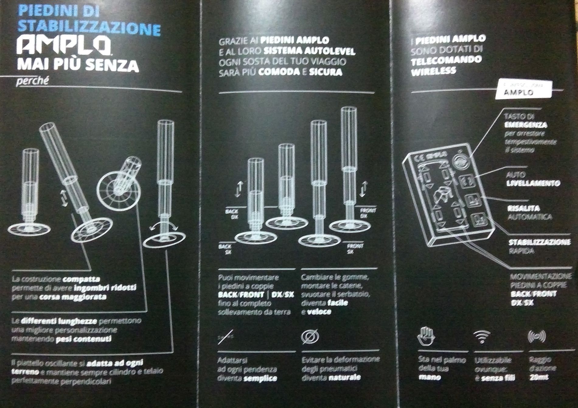 funzionamento piedini di stazionamento camper