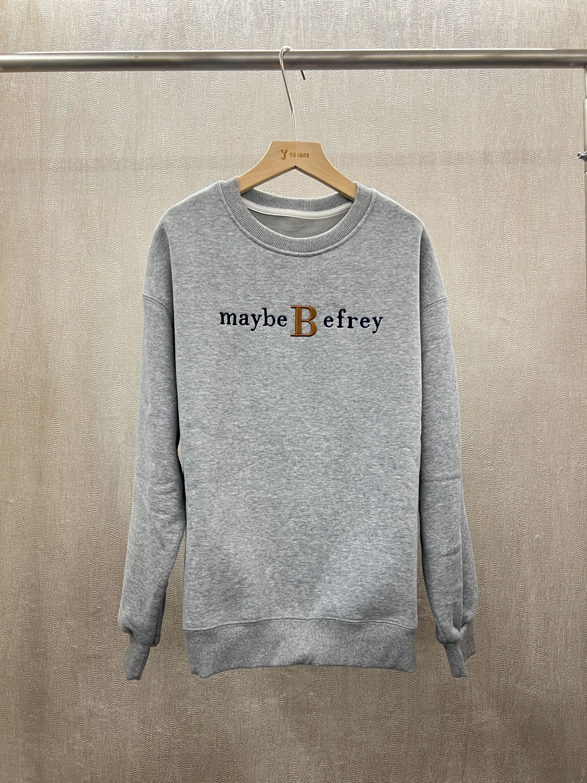 內刷毛字母大學T