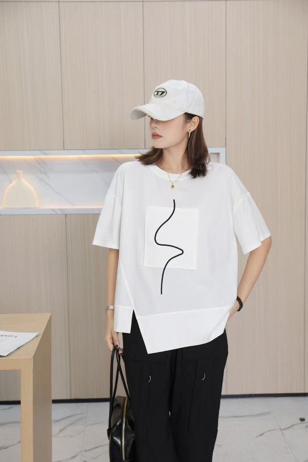 幾何俐落棉上衣