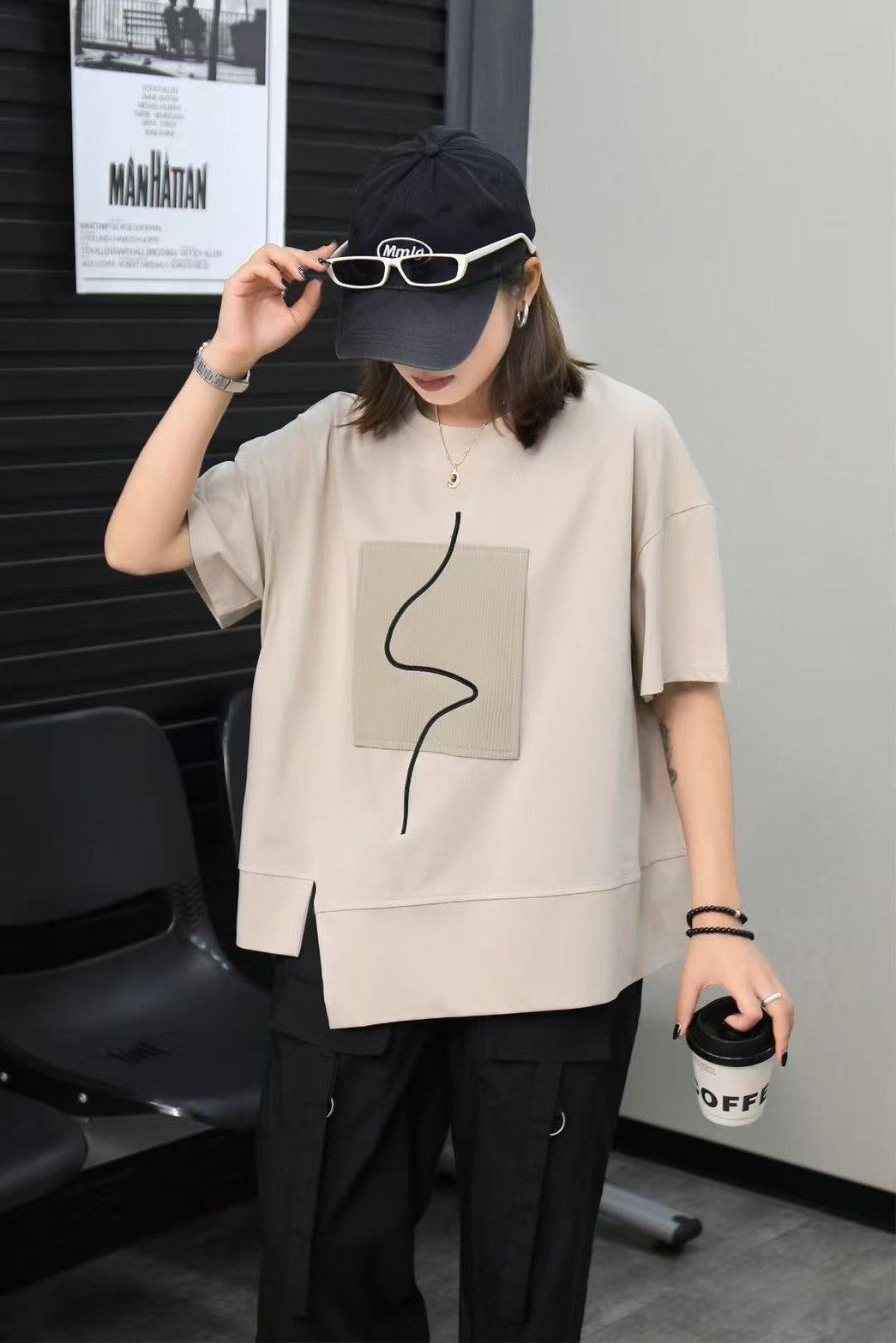 幾何俐落棉上衣