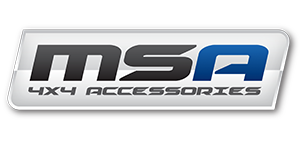 MSA 4x4 Accessories logo: Gray and blue text on a white background.