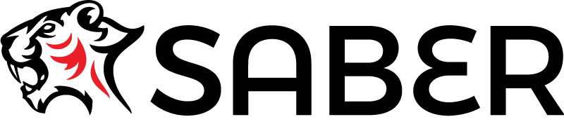 Logo with a black tiger head and red accents, and the word 