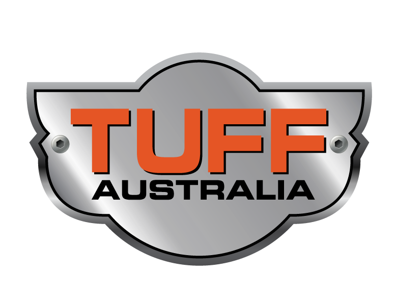 Logo for Tuff Australia: Orange text 