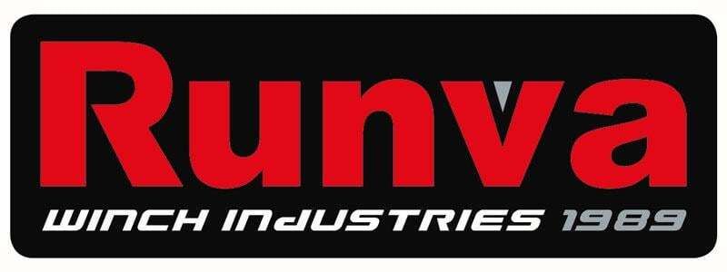 Runva logo: Red text 