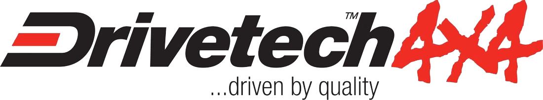 Logo of Drivetech 4x4 in black and red. Text reads 