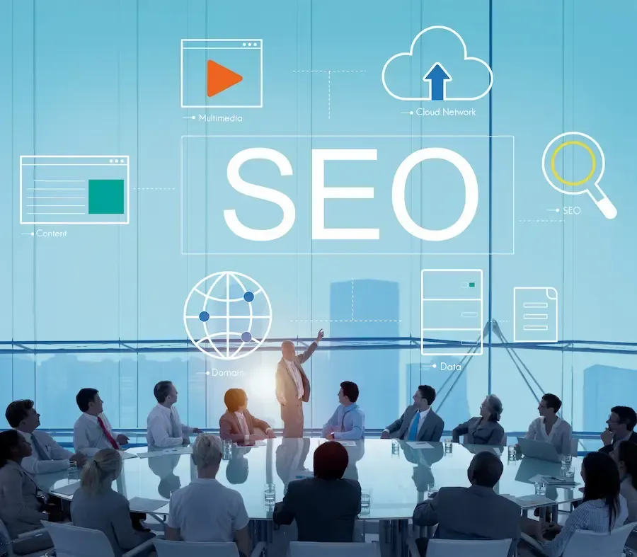 Business meeting about Florida Coast SEO services in e-commerce.