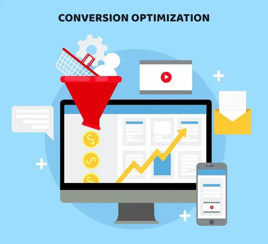 Graph showing growth on a computer screen from conversion optimization in lead generation.