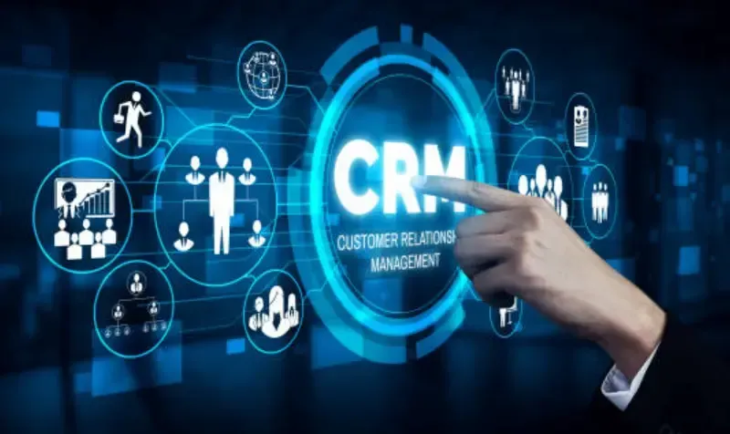 A hand digitally handling customer relations management with Florida Coast SEO.