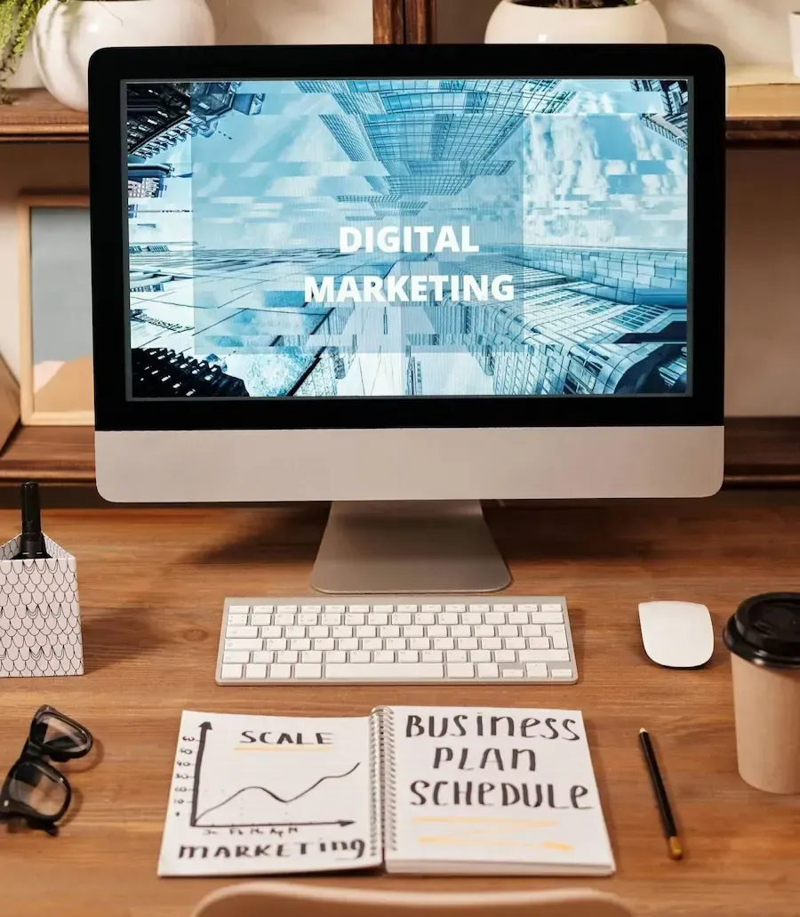 Computer screen reading digital marketing, the services Florida Coast SEO offers.