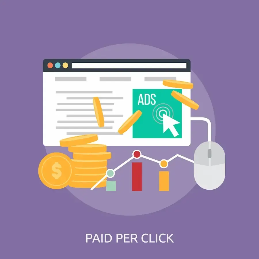 Clip art showing growth from pay-per-click ads, a service provided by Florida Coast SEO.