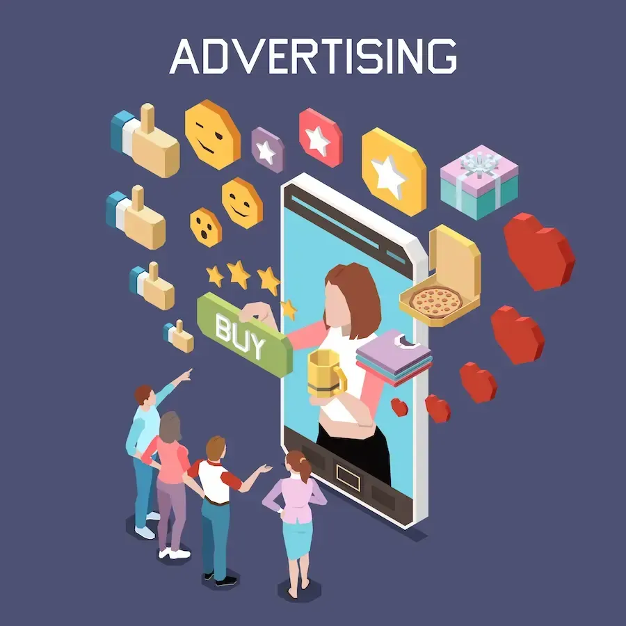 Social media advertising clip art. Social media advertising services by Florida Coast SEO.