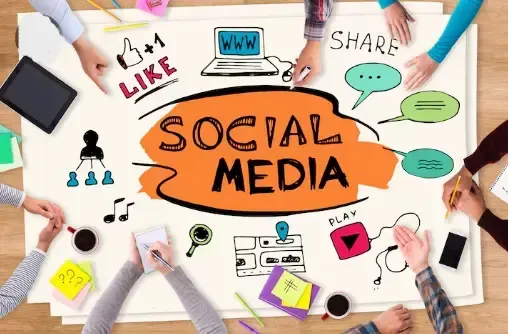 People from Florida Coast SEO working on social media strategy on a posterboard.