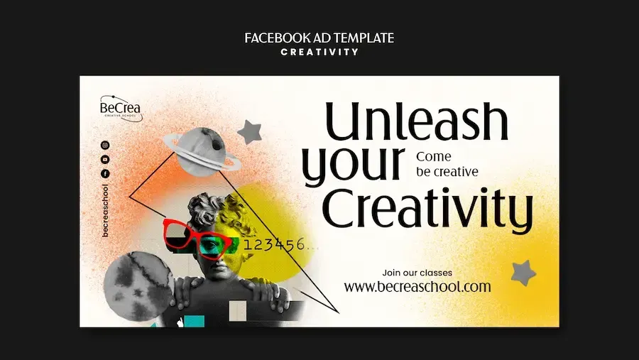 Creative landing page for social media advertising reads