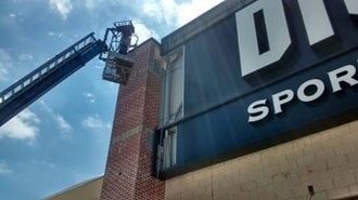 Construction Installing a Sign — Sign Fabrication in Jackson County, KY