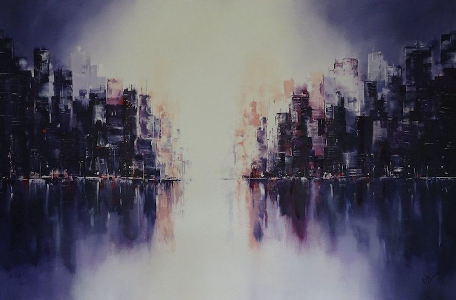 cityscape oii painting