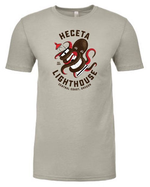 A lighthouse t-shirt with an octopus on it