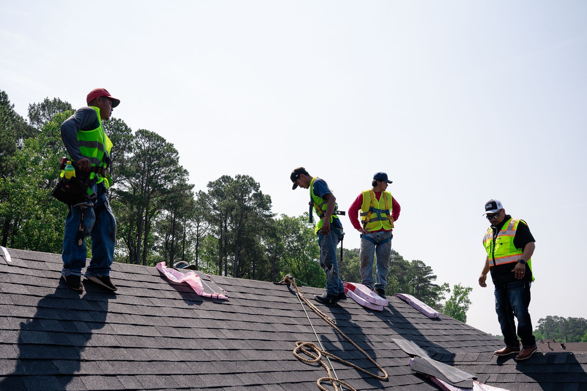 crew on roof