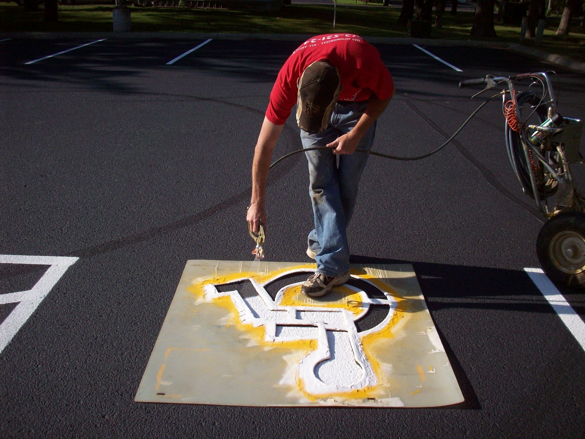 Brooklyn Park ADA parking lot striping refresh after winter wear