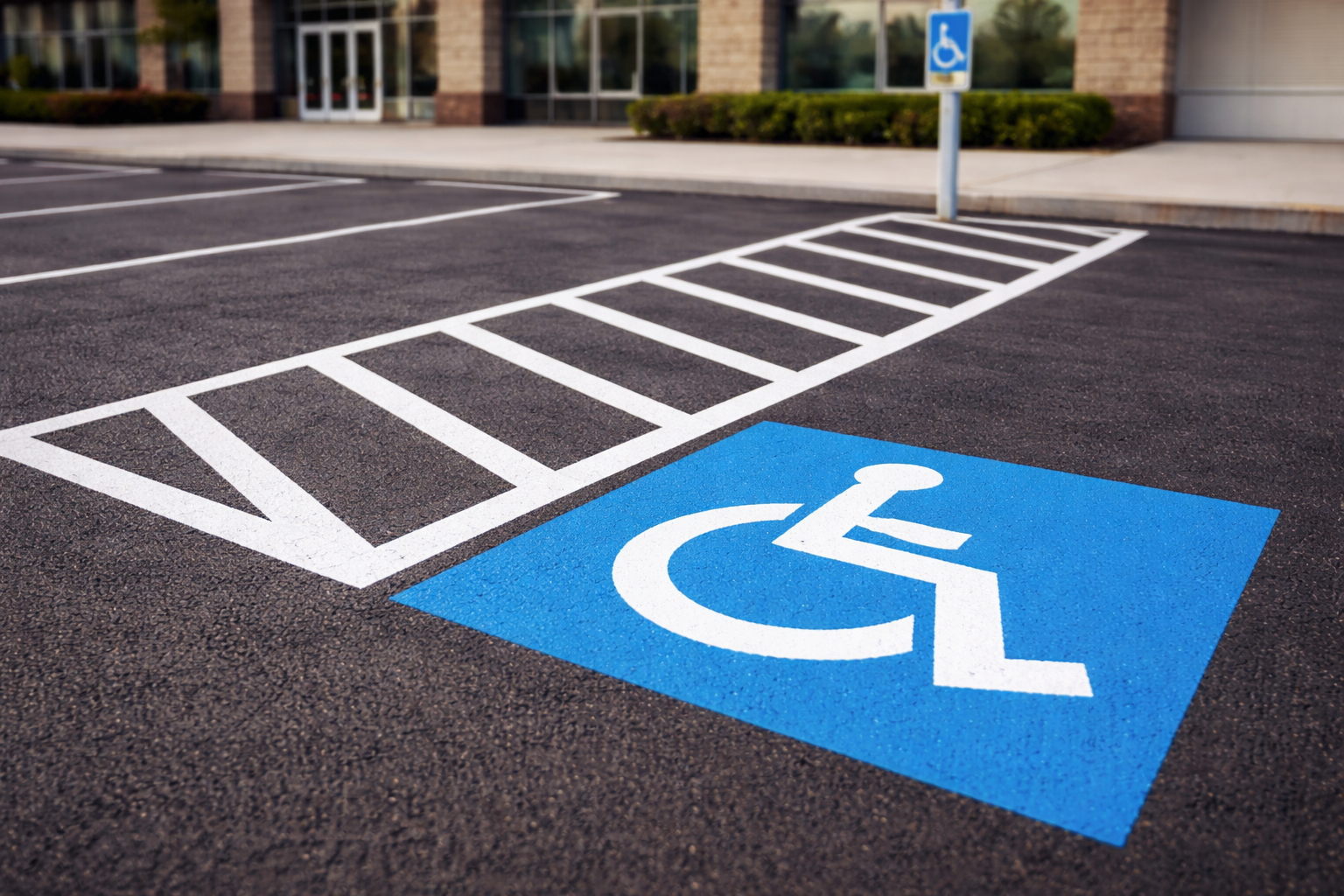 ADA compliant parking lot markings