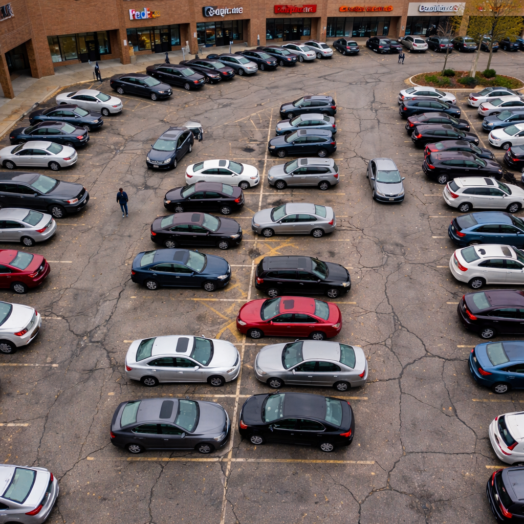  parking lot line refresh Brooklyn Park restores stall clarity and order.