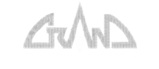 The word grand is written in black and white on a white background.