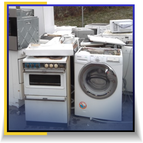 discarded junk placed on the road