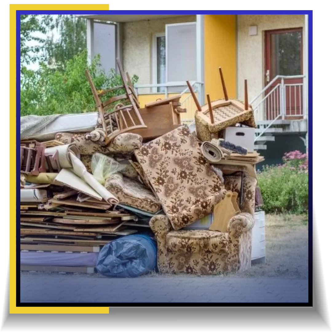 discarded junk placed on the road