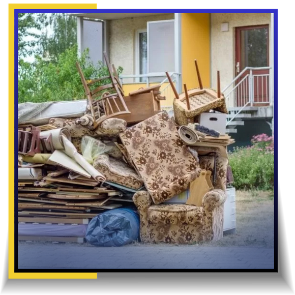 discarded junk placed on the road