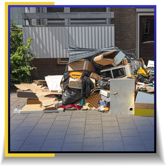 discarded junk placed on the road