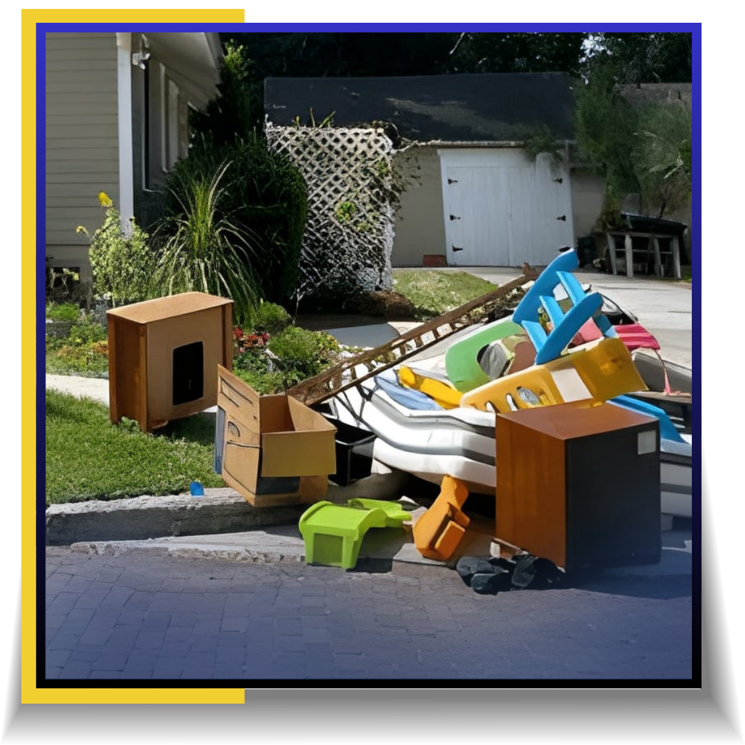 discarded junk placed on the road