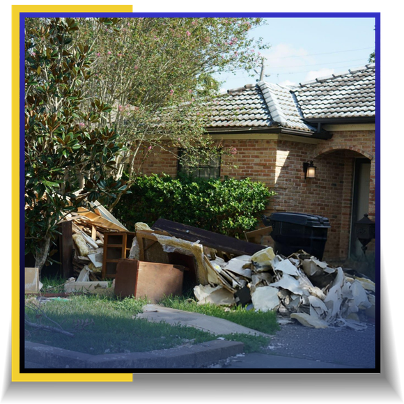 discarded junk placed on the road