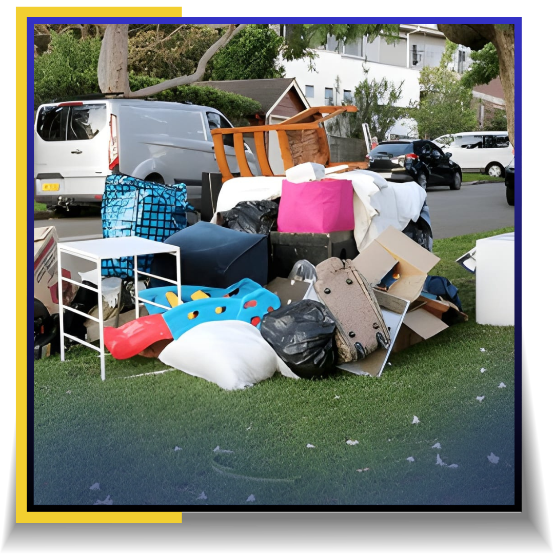 discarded junk placed on the road