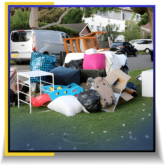 discarded junk placed on the road