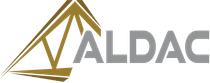 Aldac Components Inc. The ALDAC logo features a gold, triangular geometric icon to the left of the gray, sans-serif word