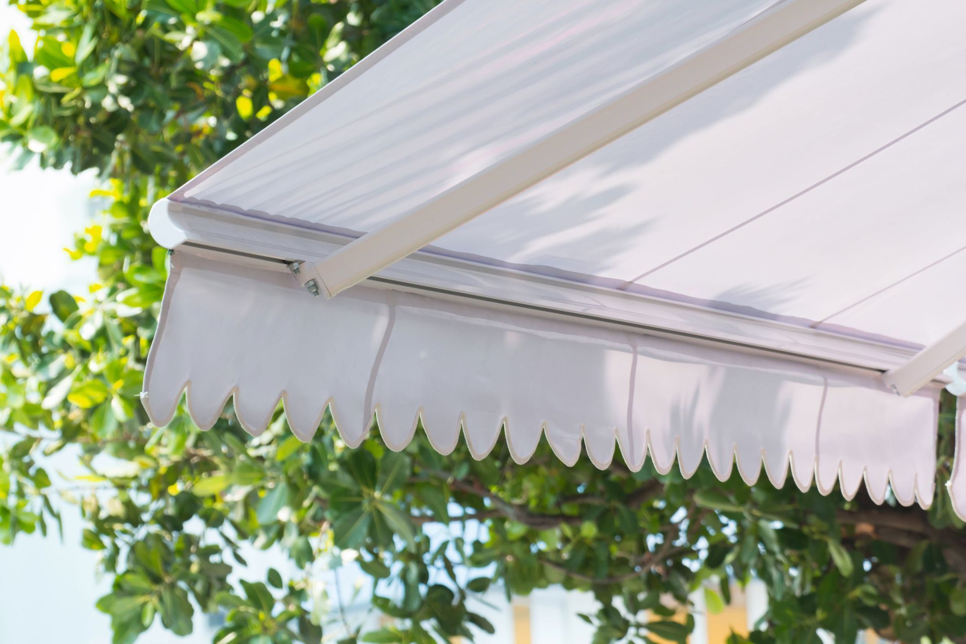 White Retractable Awning