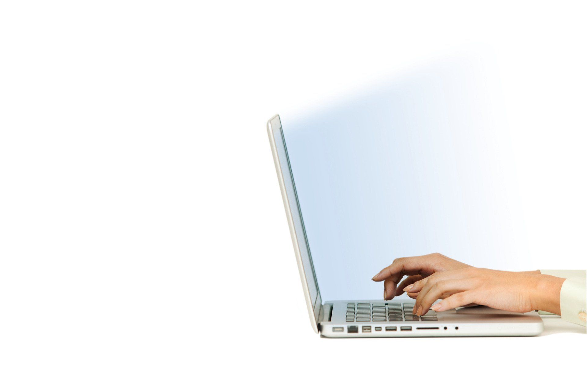 Person Typing on Laptop - Optometrist Expert Care in Coconut Grove, NT